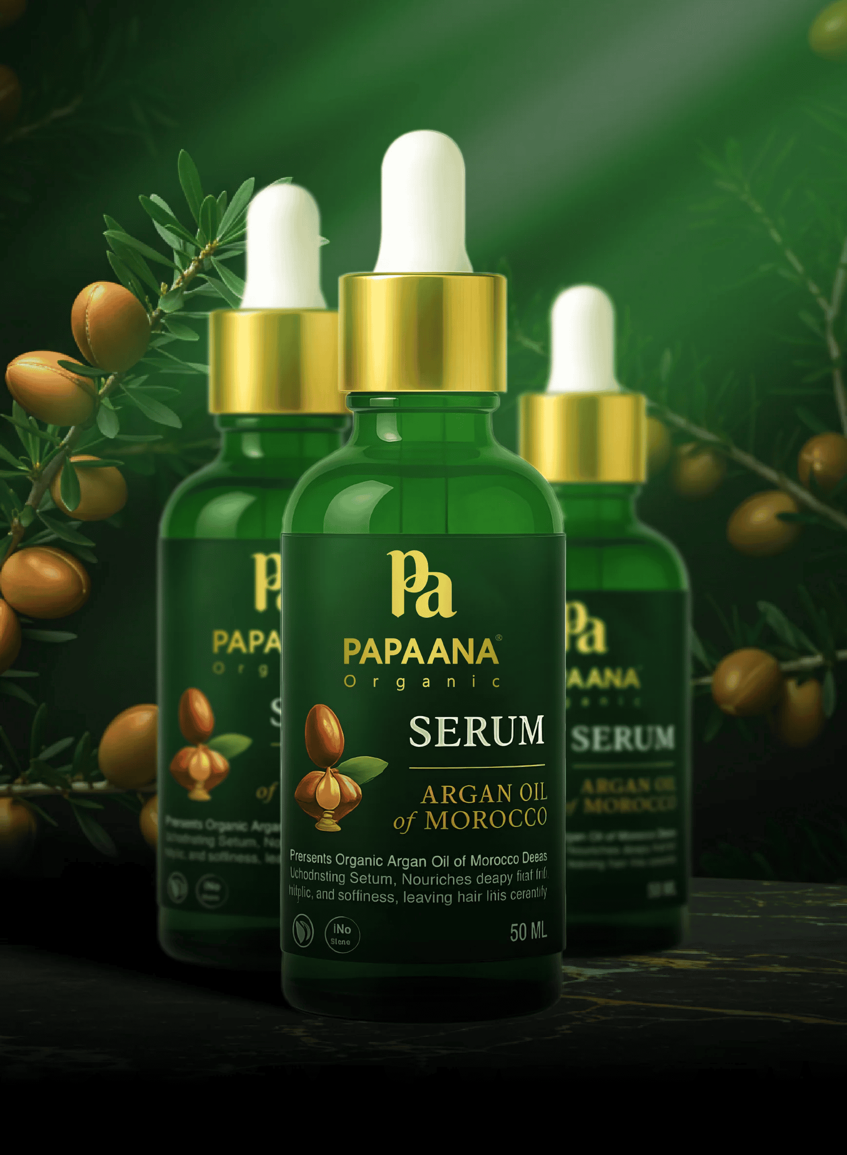 Papaana Argan Oil Hair Serum for organic, lightweight shine