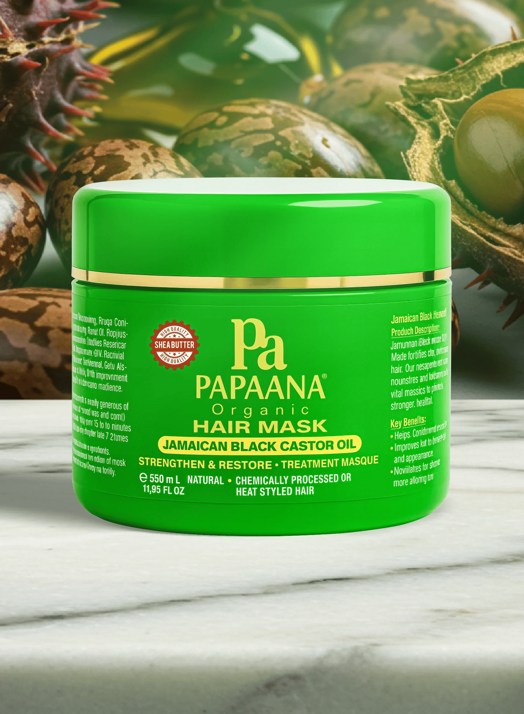 Papaana Black Castor Oil Hair Mask for organic deep repair