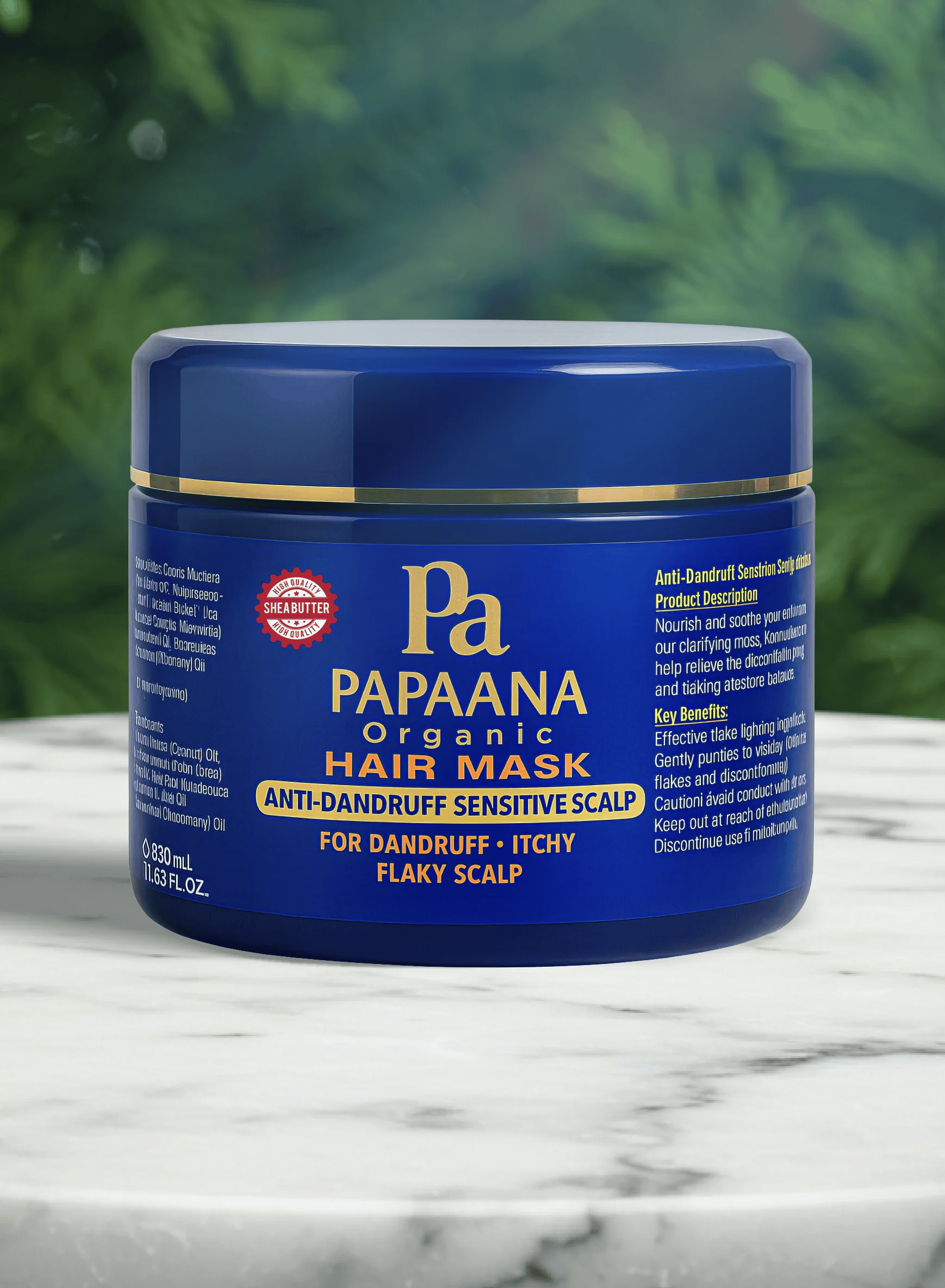 Papaana Sensitive Scalp Hair Mask for organic dandruff relief